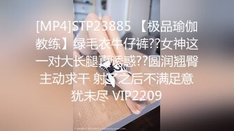 [MP4]STP23885 【极品瑜伽教练】绿毛衣牛仔裤??女神这一对大长腿真诱惑??圆润翘臀主动求干 射了之后不满足意犹未尽 VIP2209