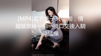 [MP4]紫衣妹子3P啪啪，情趣裝黑絲一前一後口交後入騎乘猛操