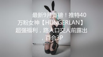 ⚫️⚫️最新9月重磅！推特40万粉女神【HUNGERLAN】超强福利，路人口交人前露出，百合3P