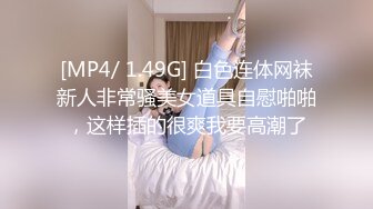 [MP4/ 1.49G] 白色连体网袜新人非常骚美女道具自慰啪啪，这样插的很爽我要高潮了